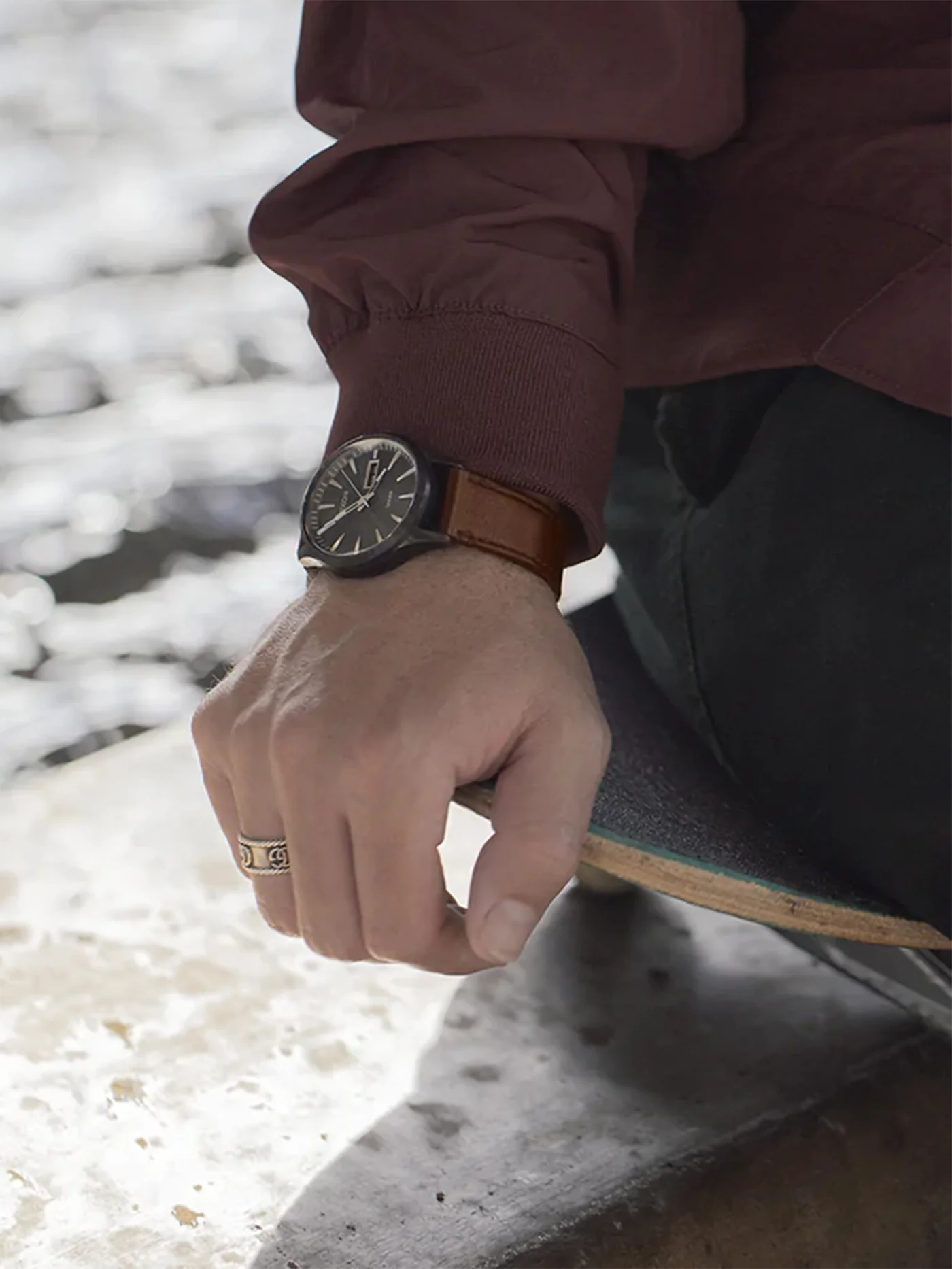 Sentry Solar Leather Watch - Image 6